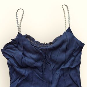 Gunne Sax 90s Slip Dress with Crystal Straps